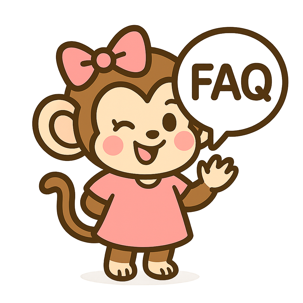 FAQボードを持つサルのイラスト